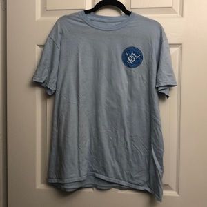 Baby blue unisex XL Hangout Gulf Shores T shirt with tie dye back